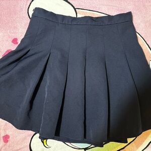 SHEIN Navy Pleated Mini Skirt